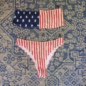 Patriotic Striped and Starred Bikini